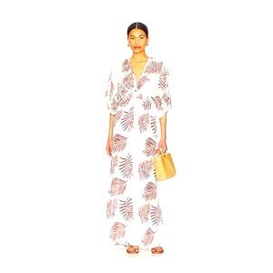 Levine Maxi Dress in Island Palm brown. Tiara Hawaii. S/M